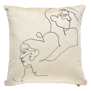 Love&Hate Cream Beige Velvet Pillow