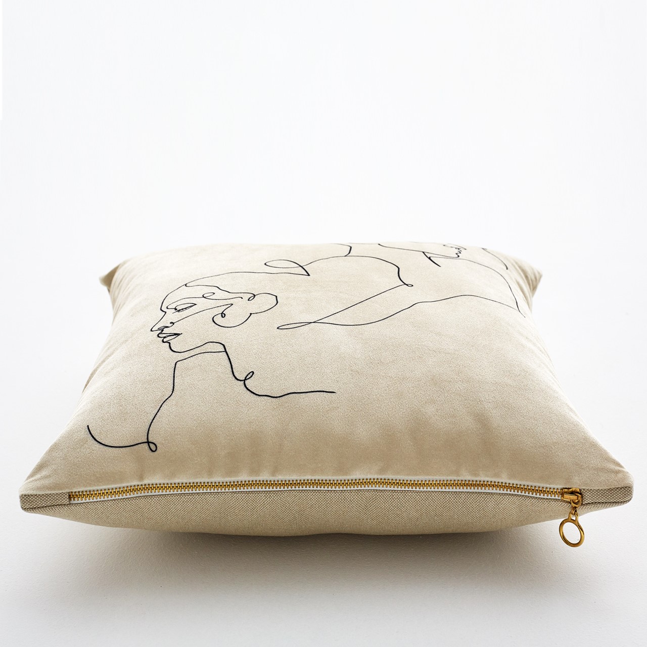Picture of Love&Hate Cream Beige Velvet Pillow
