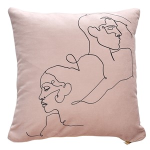 Love&Hate Powder Pink Velvet Pillow