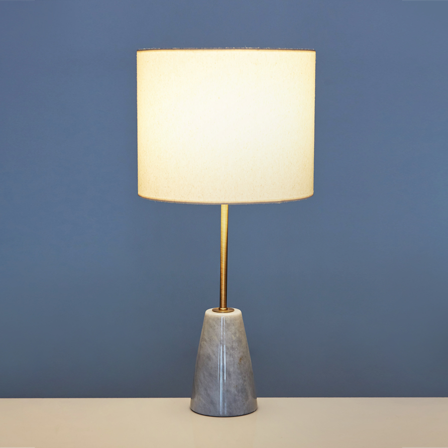 Picture of Shorty Cone Grey Marble Table Lamp
