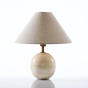 Round Beige Table Lamp