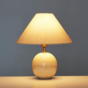 Round Beige Table Lamp
