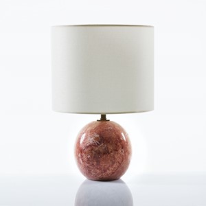 Round Pink Travertine Table Lamp