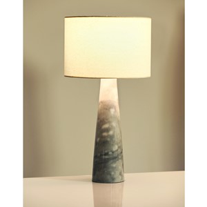 Tall Cone Grey Marble Table Lamp