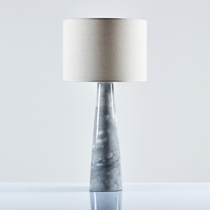 Tall Cone Grey Marble Table Lamp
