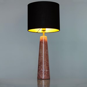 Tall Cone Pink Marble Table Lamp