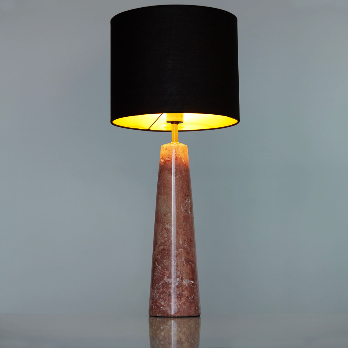 Picture of Tall Cone Pink Marble Table Lamp