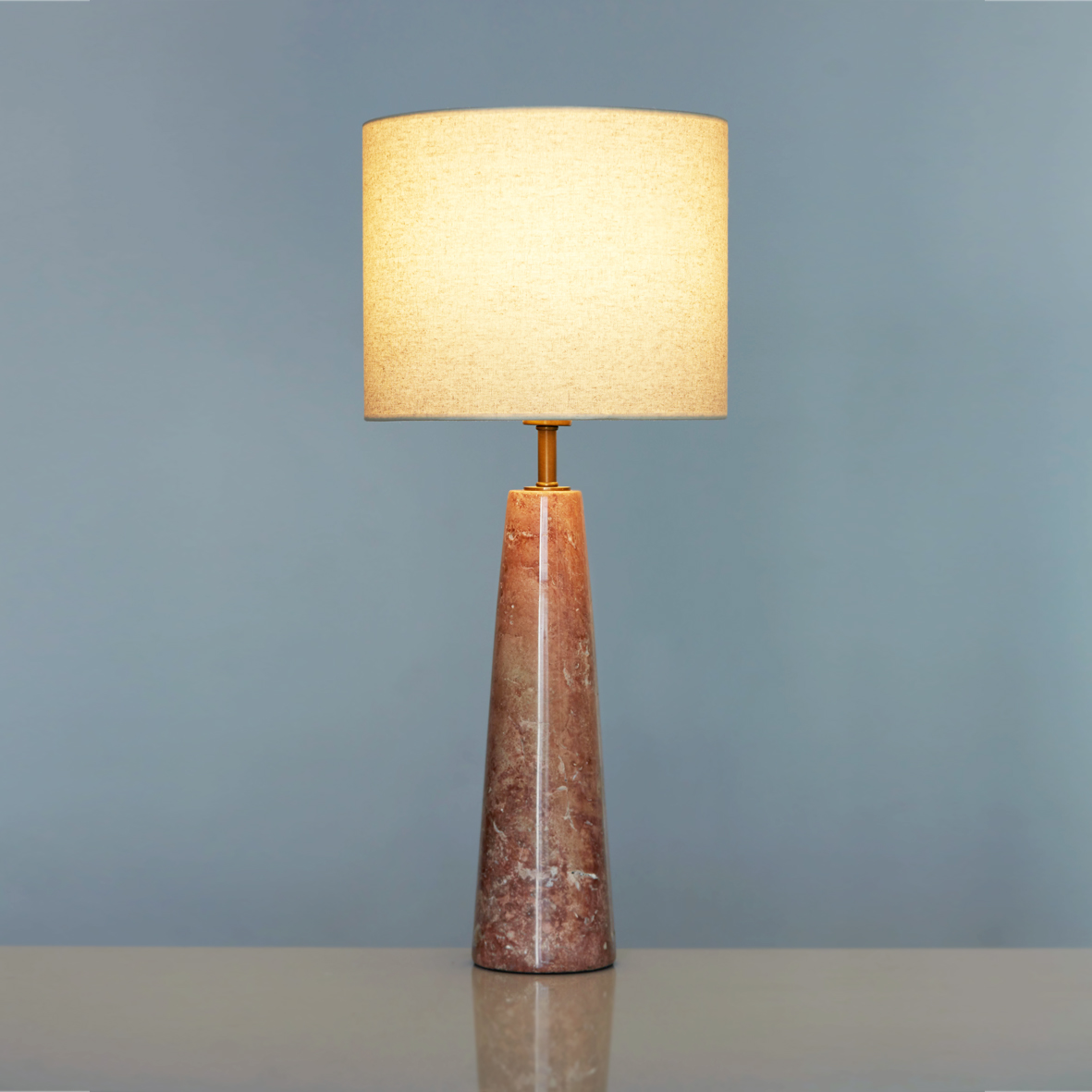 Picture of Tall Cone Pink Marble Table Lamp