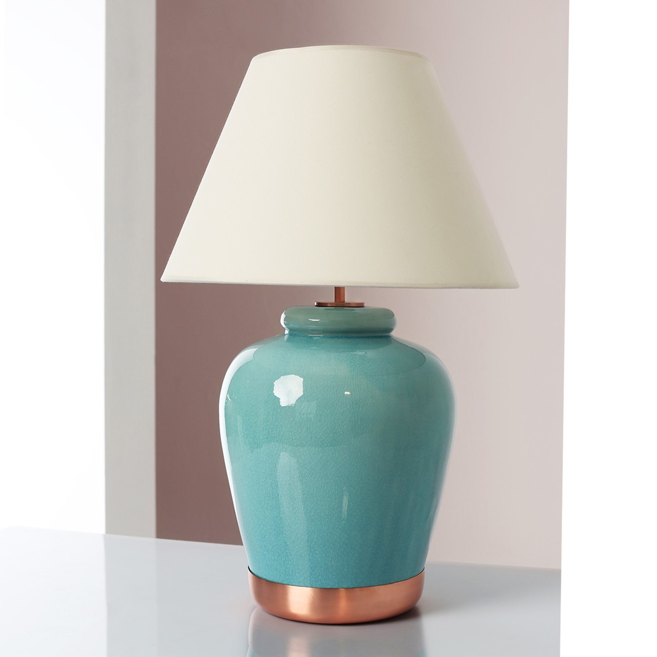gorgeous-blue/copper-ceramic-lamp