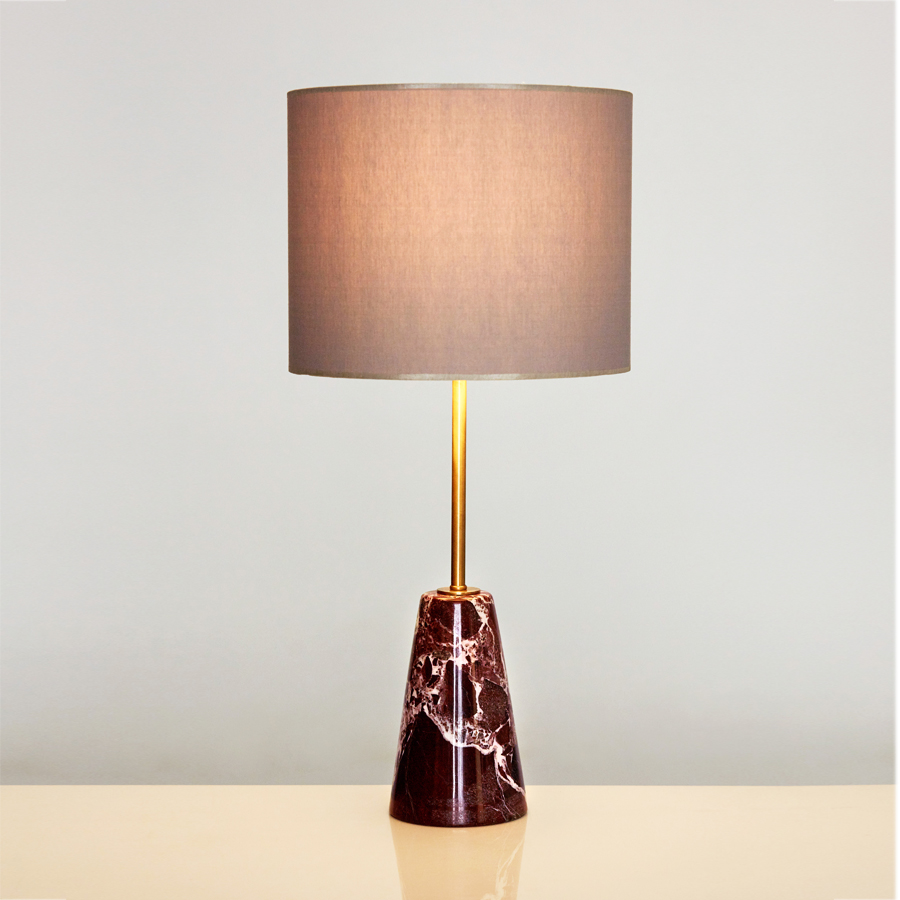 shorty-cone-burgundy/white-marble-table-lamp