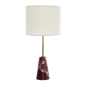Shorty Cone Burgundy/White Marble Table Lamp