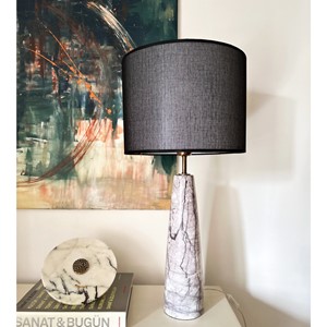 Tall Cone Black&White Table Lamp