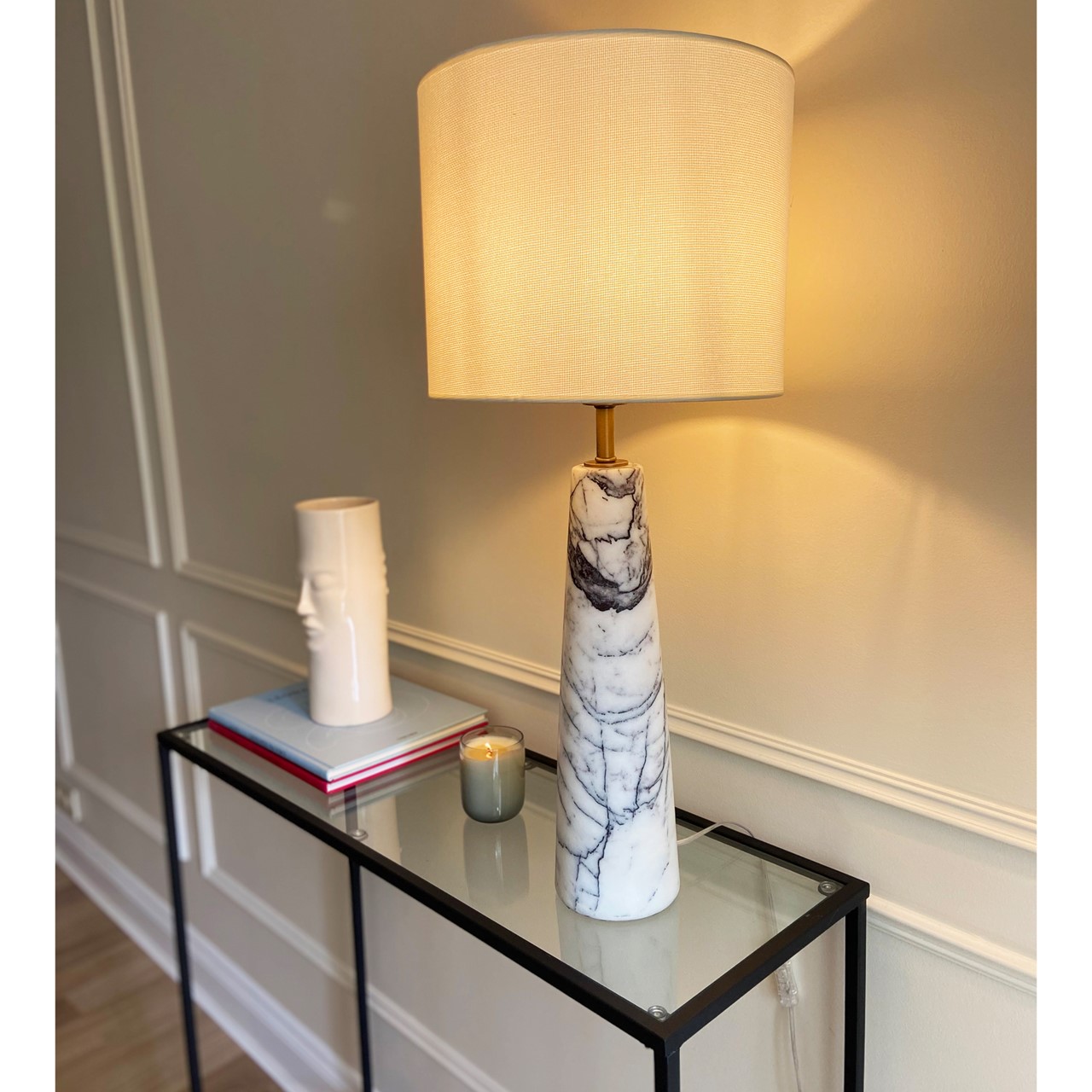 Picture of Tall Cone White/Grey Marble Table Lamp (Tall)