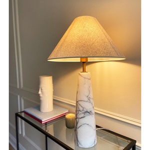 Tall Cone Marble Table Lamp