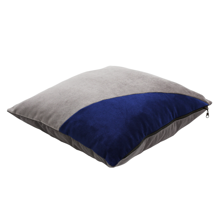triangle-grey/indigo-velvet-pillow